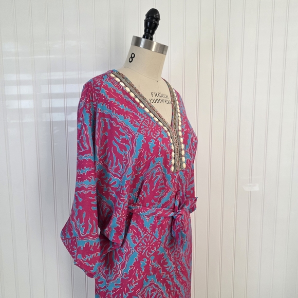 Lilly Pulitzer Boho Tunic Dress Embellished V-Neck Size XS - Picture 5 of 14